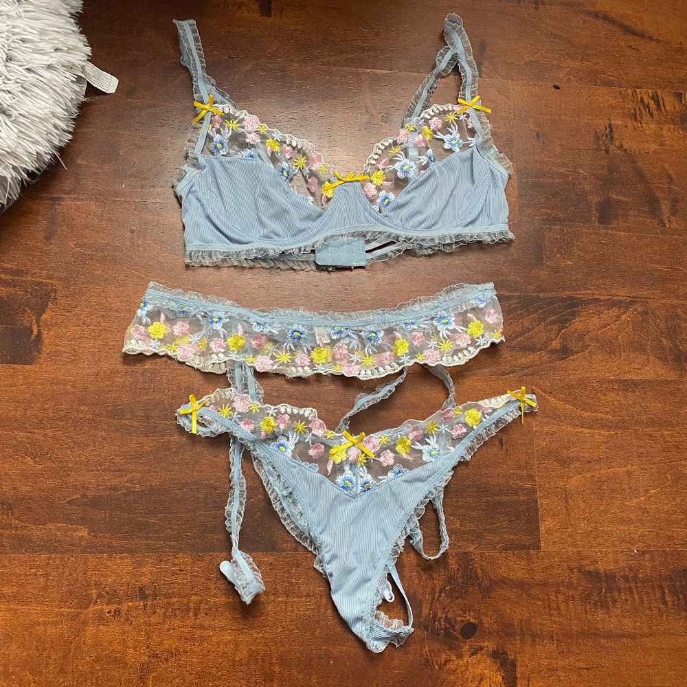 NEW Textured 3 Piece Baby Blue Set